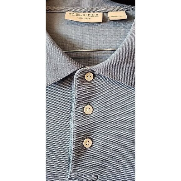 Vintage W.H. Belk Blue Silk Polo Men's Size Large - Picture 2 of 6